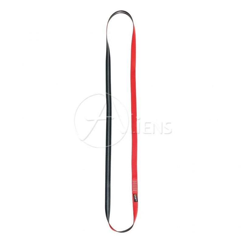 Rote Open Sling Rundschlinge 25 mm aus robustem Polyamid-Gurtband für Anschlagtechnik, Höhenrettung und professionelle Seilzugangstechnik