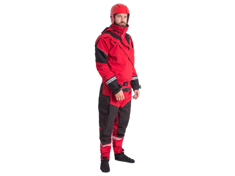 Trockenanzug IONIC Cyclone SAR in rot mit helm