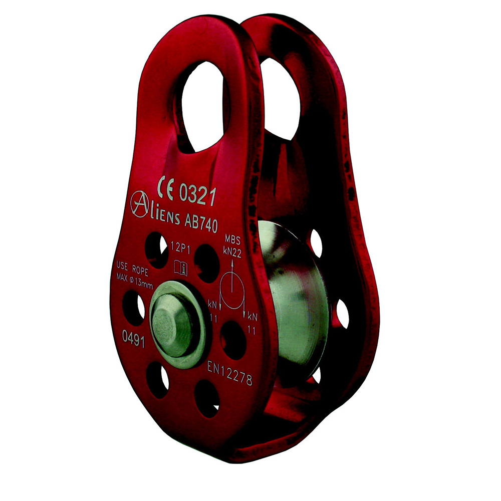 Umlenkrolle der Marke Aliens in rot mit silberfarbener Rolle.