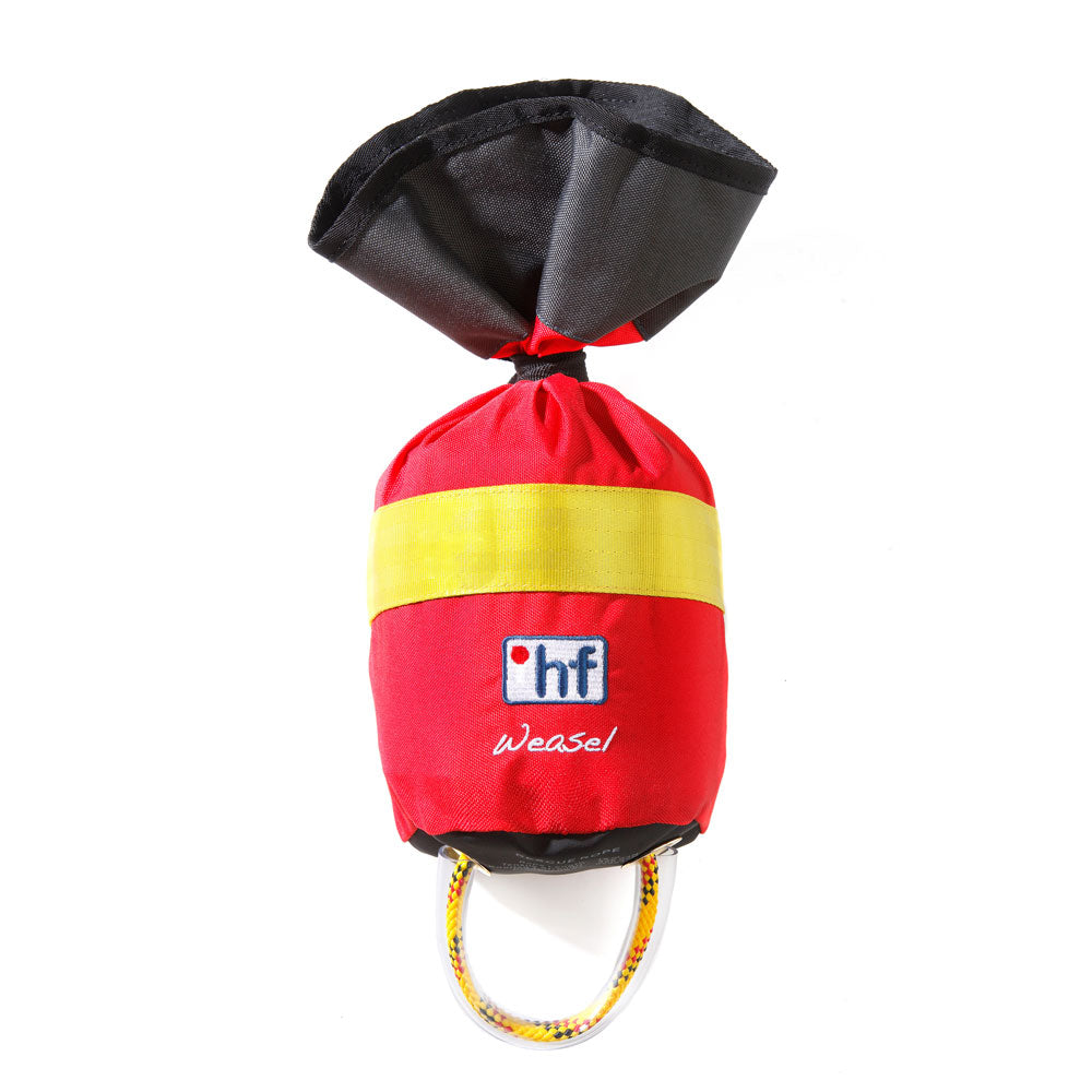 Wurfsack Weasel von HF für Wasserretter in 18m länge für Wasserretter in rot für die Strömungsrettung.