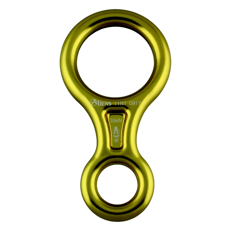 Abseilacht mit zwei Karabiner Einführung, ausgelegt für 35kN in gelb.