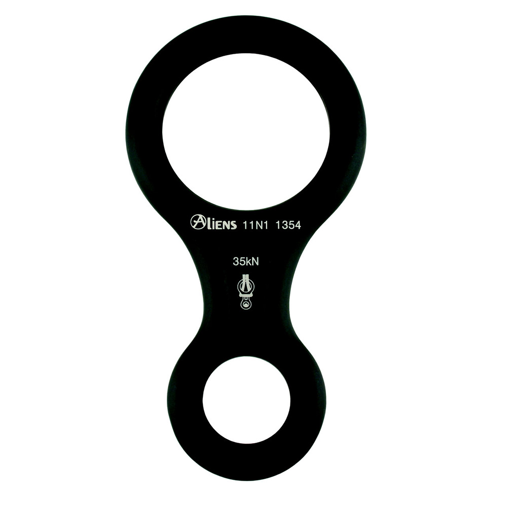 Abseilacht mit zwei Karabiner Einführung, ausgelegt für 35kN in schwarz.