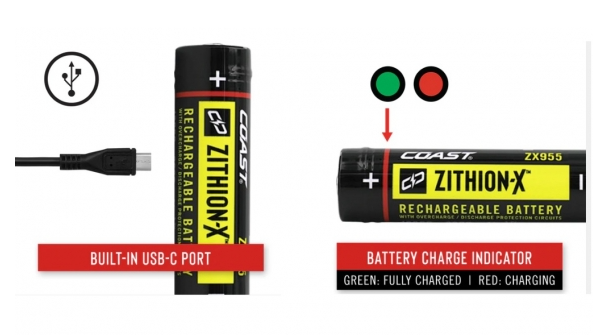 COAST ZITHION-X AA USB-C Li-Ion Akku 1.5V 2400 mAh (4 Stück) inkl. Ladekabel
