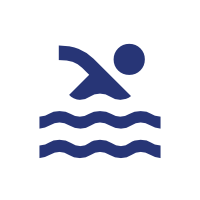 Symbol Schwimmer im Wasser