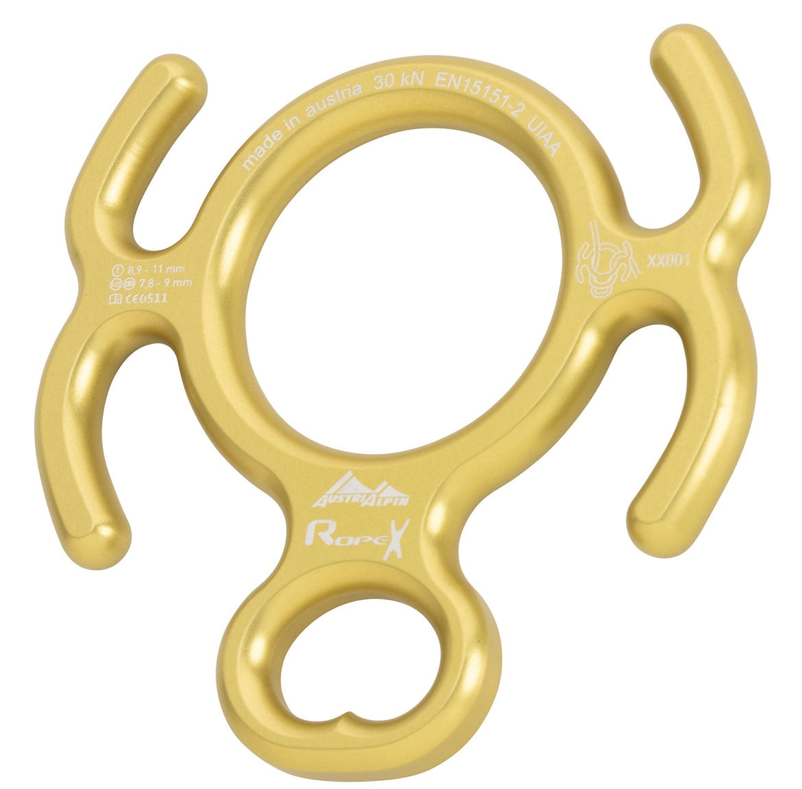 AustriAlpin Rope X Abseilachter mit 30 kN Bruchlast aus Aluminium für Höhenrettung, Feuerwehr, Industrieklettern, Seilzugangstechnik und Rettungseinsätze.