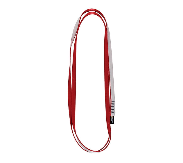Rote Bandschlinge 120 cm mit hoher Bruchlast für Höhenrettung, Absturzsicherung, Bergrettung und industrielle Seilzugangstechnik. Robuste Anschlagschlinge für Feuerwehr, THW, Rettungsdienst, Klettereinsätze und technische Rettung.