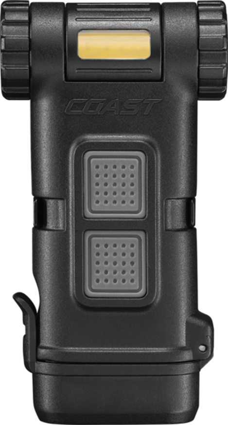 COAST HX4 LED Clip Light in Frontansicht mit COB-LED, robustem Gehäuse und Befestigungsclip. Kompakte Einsatzleuchte für Feuerwehr, Rettungsdienst, Wasserrettung, Handwerk und Outdoor-Anwendungen.