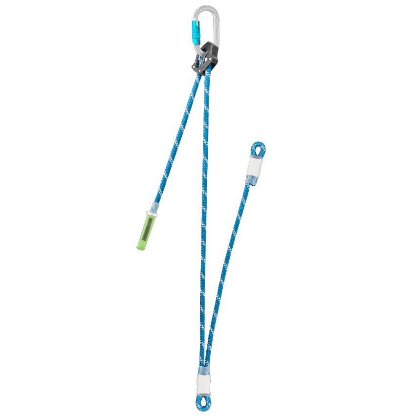 SWITCH PRO Double Adjust verstellbares Verbindungsmittel für Baumpflege und Seilklettertechnik – doppelt verstellbares Sicherungssystem zur Arbeitspositionierung mit Karabiner und Seil für professionelle Anwender.