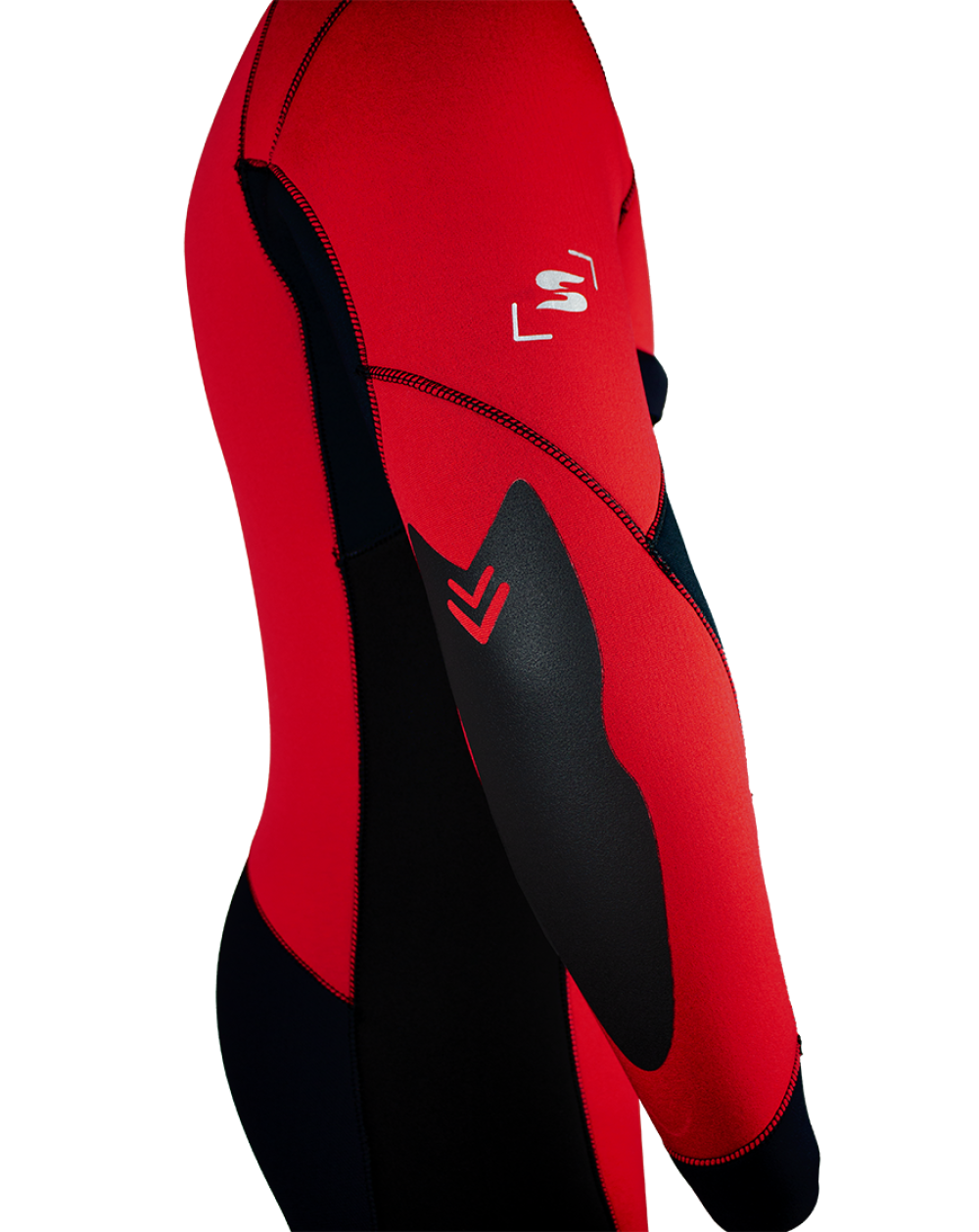 Neoprenanzug Wasserrettung GUIDE 6,5 MM CANYONING-ANZUG 2.0 in rot mit verstärkten Ellenbogen