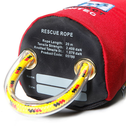 Wurfsack von HF Compact in Syntec Rescue Pro in 20 M länge mit einer Bruchlast von 2400 daN  in rot für Wasserretter